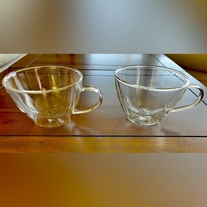 Elegant Clear Coffee Cups - Set of 2